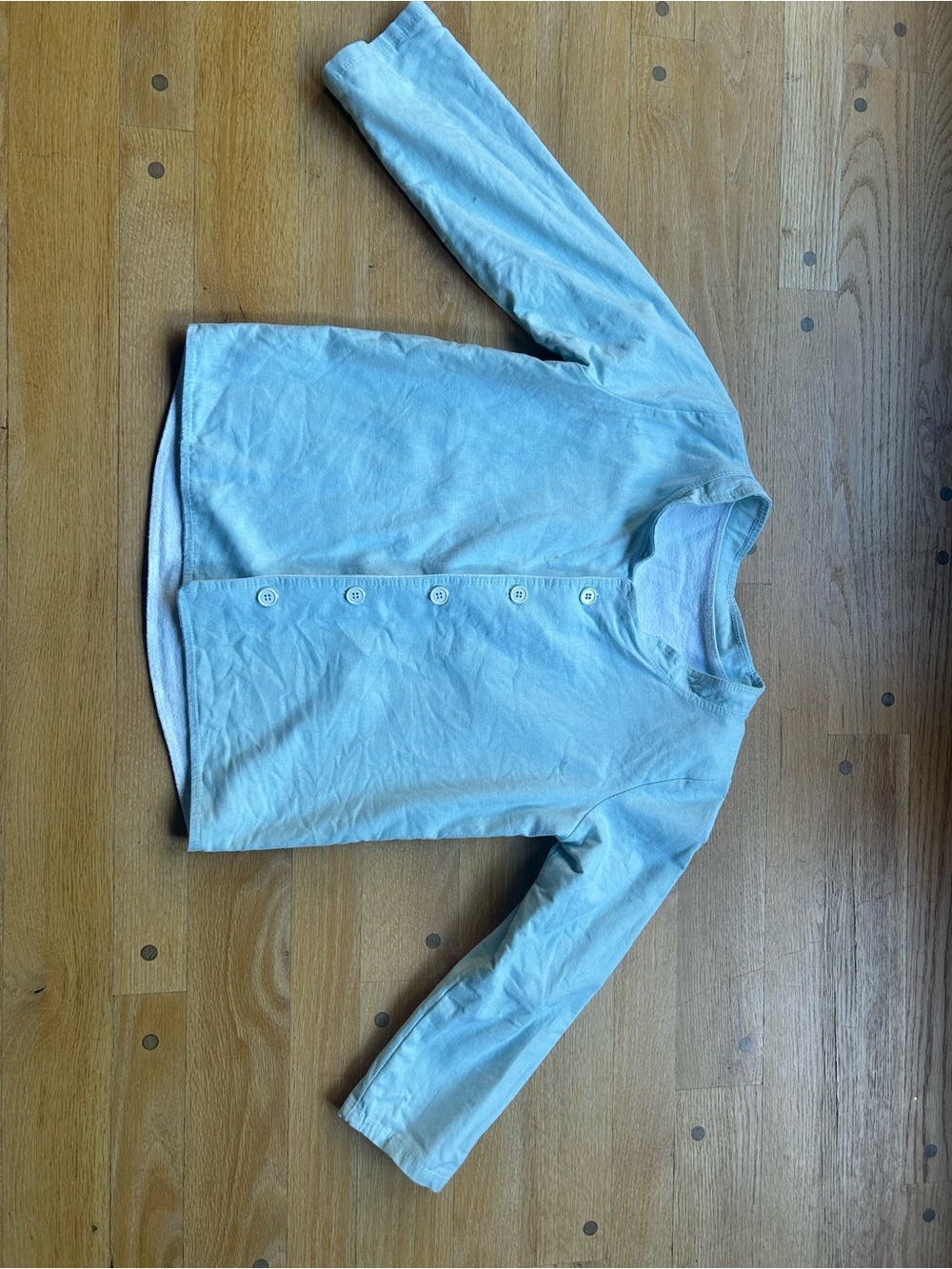 Light Blue Kids Button-Front Top
